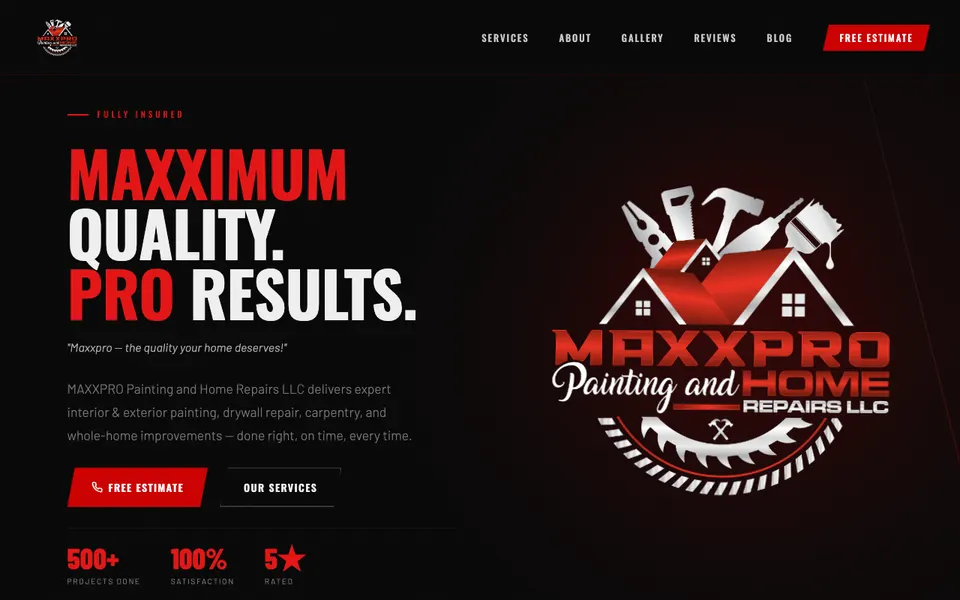 MAXX Pro LLC website screenshot